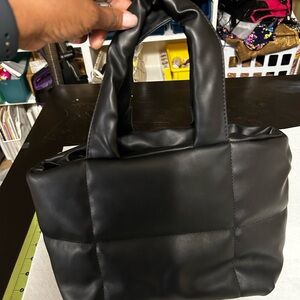 Free People Black Quilted Tote Bag